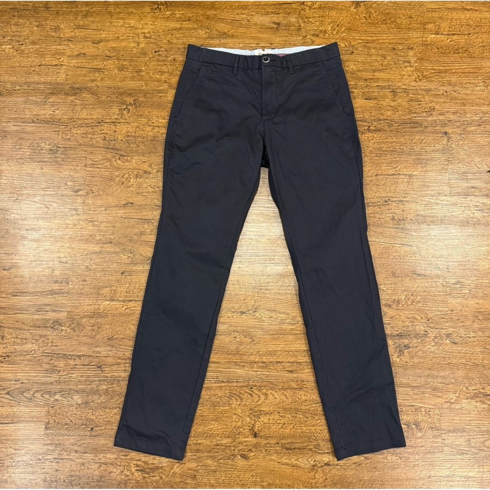 Perk Ink Blue Casual Slim Fit Stretch Feel‎ Good Chinos Pants Trousers Men 31x30